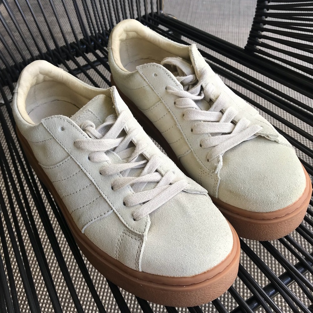 Zara Leather Beige Platform Sneakers 6.5 / 37